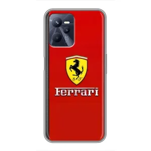 Силиконовый бампер с картинкой машины на Realme C35 (Ferrari Logo)