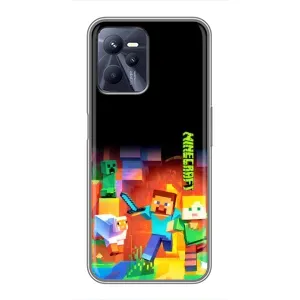 Чехлы для Realme C35 (Персонажи Майн Крафт) (Герой Майнкрафт)