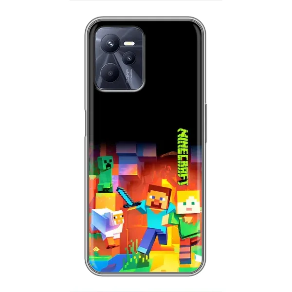 Чехол с рисунком «Герой Майнкрафт» для Realme C35 Чехол с рисунком «Герой Майнкрафт» для Realme C35
