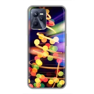 Чехол Новогодняя Елка на Realme C35 (Гирлянды)