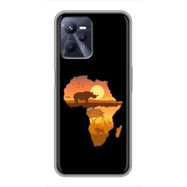 Чехол с рисунком «Карта» для Realme C35
