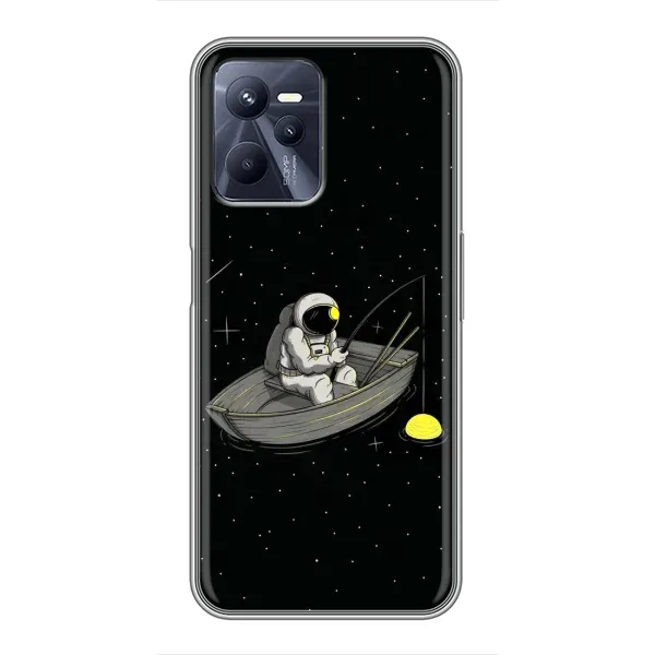Чехол с рисунком «Космонавт на рыбалке» для Realme C35