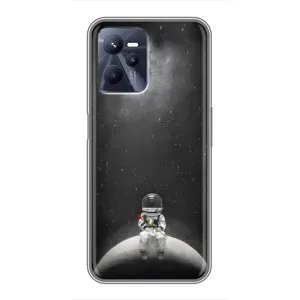 Силіконовый Чохол з принтом "Космонавти" на Realme C35 (Космонавт романтик)