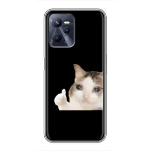 Бампер с принтом Мемы для Realme C35 (Кот в слезах)