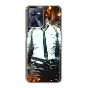 Силиконовый чехол с картинкой "Герой Pubg" на Realme C35 (Man Пубг)