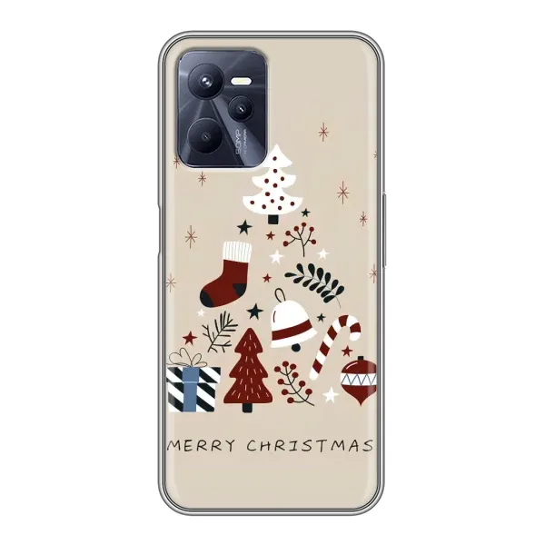 Чехол с рисунком «Merry Christmas» для Realme C35 Чехол с рисунком «Merry Christmas» для Realme C35