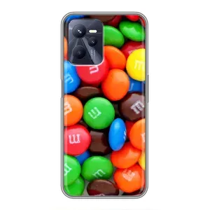 Чехол с изображением вкусной еды для Realme C35 (Разноцветные M&M'S)
