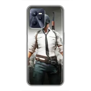Силиконовый чехол с картинкой "Герой Pubg" на Realme C35 (Пабг)