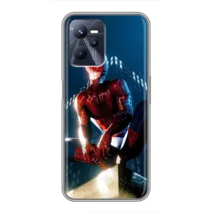 Чехол Супергерой Человека Паука на Realme C35 (Паук на доме)