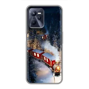 Силиконовый бампер на рождество для Realme C35 (Поезд)