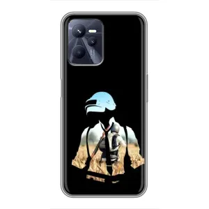 Силиконовый чехол с картинкой "Герой Pubg" на Realme C35 (Пубг мен)