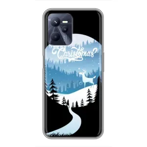 Силиконовый бампер на рождество для Realme C35 (Рождественский Олень)