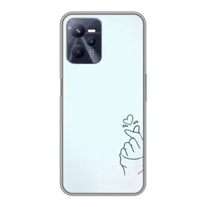 Чехлы (Знак сердечка) на Realme C35 (Сердце на голубом)
