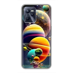 Чохол (ТПУ) з планетами на Realme C35 (Сонячна система)