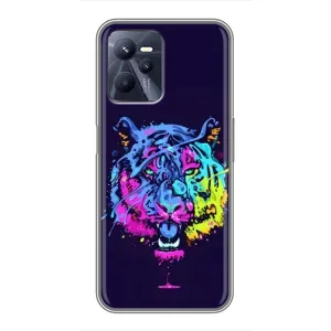 Силіконовий бампер з картинкою звірів для Realme C35 (Тигр-Арт)