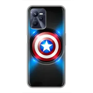 Чехол с Щитом Капитана Америки на Realme C35 (Яркий Щит Капитана)