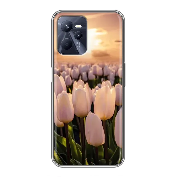 Чехол с рисунком «Закат с цветами» для Realme C35 Чехол с рисунком «Закат с цветами» для Realme C35