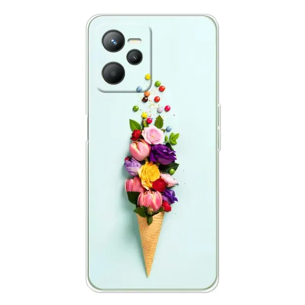 Чехол с рисунком «Цветок-мороженное» для Realme C36 Чехол с рисунком «Цветок-мороженное» для Realme C36