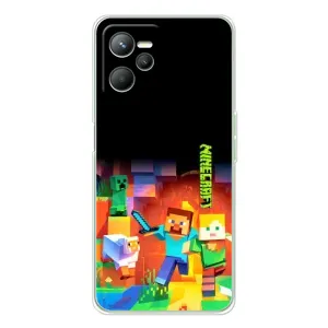 Чехлы для Realme C36 (Персонажи Майн Крафт) (Герой Майнкрафт)
