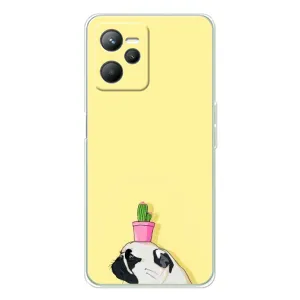 Бампер для Realme C36 с картинкой "Песики" (Кактус на голове)