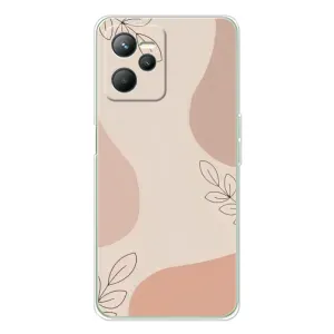 Чехол цветочный дизайн для Realme C36 (Коричневый фон)