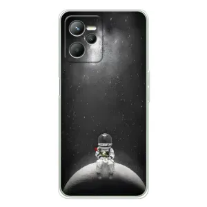 Силиконовый Чехол с принтом "Космонавты" на Realme C36 (Космонавт романтик)
