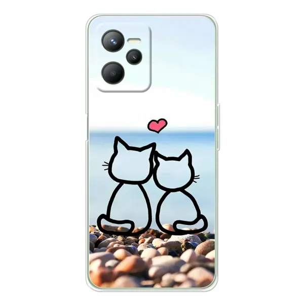 Чехол с рисунком «Котейки» для Realme C36
