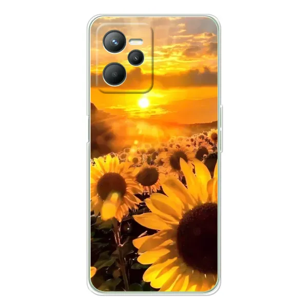 Чехол с рисунком «поле подсолнухов» для Realme C36