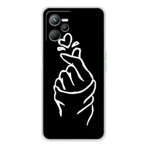Чехлы (Знак сердечка) на Realme C36 (Сердце на черном)