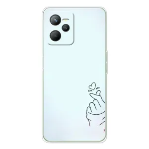 Чехлы (Знак сердечка) на Realme C36 (Сердце на голубом)