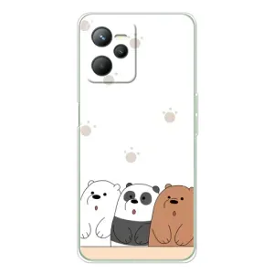 Чехлы с изображением разных животных для Realme C36 (Удивленные медвеженки)