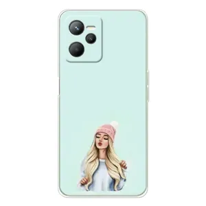 Силиконовый Чехол на Realme C36 с картинкой Стильных Девушек (В шапке)
