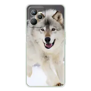 Чехол с Волком на Realme C36 (Волк на снегу)