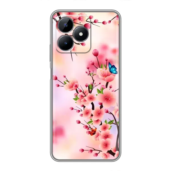 Чехол с рисунком «Бабочки на сакуре» для Realme C51 Чехол с рисунком «Бабочки на сакуре» для Realme C51