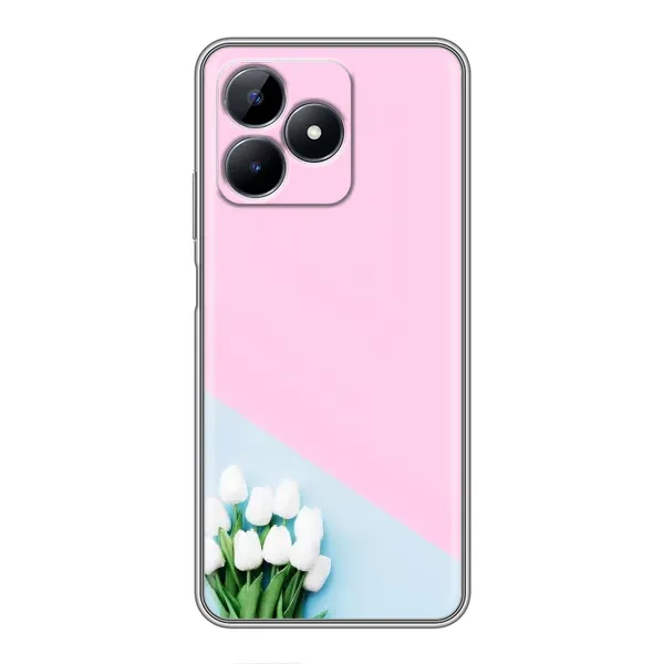 Чехол с рисунком «Белые тюльпаны» для Realme C51 Чехол с рисунком «Белые тюльпаны» для Realme C51