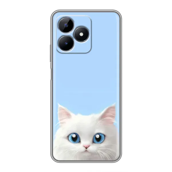 Чехол с рисунком «Белый кот» для Realme C51 Чехол с рисунком «Белый кот» для Realme C51