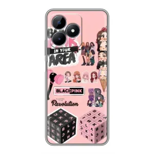 Чехлы с картинкой для Realme C51 (BLACK PINK коллаж)