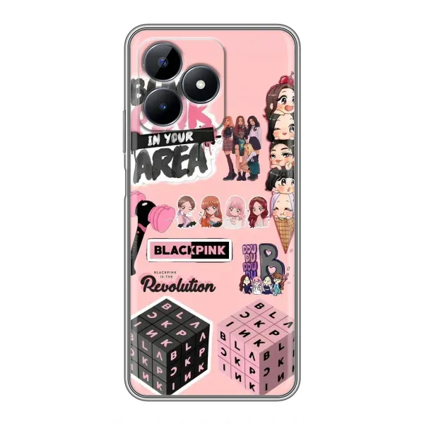 Чехол с рисунком «BLACK PINK коллаж» для Realme C51 Чехол с рисунком «BLACK PINK коллаж» для Realme C51