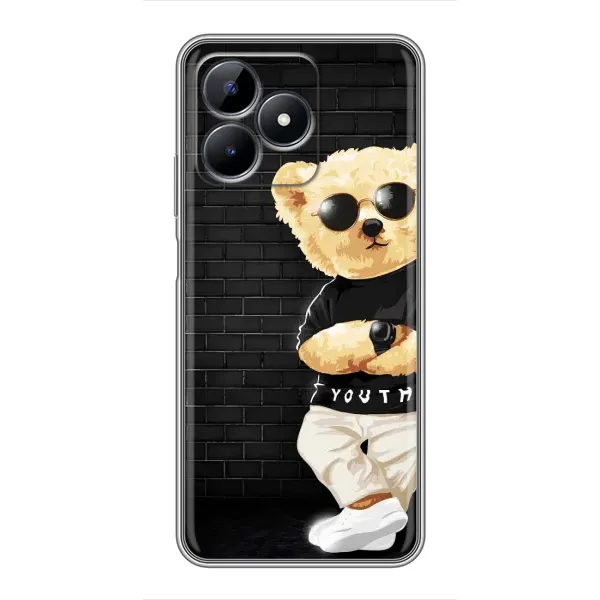 Чехол с рисунком «Мишка в очках» для Realme C51