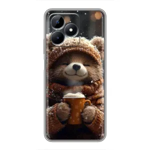 Печатный чехол «Зверята с кофе» для Realme C51 (Медвежонок с кофе)