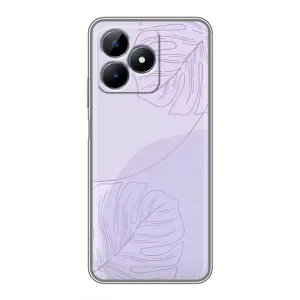Чехол цветочный дизайн для Realme C51 (Монстера фиолетовая)