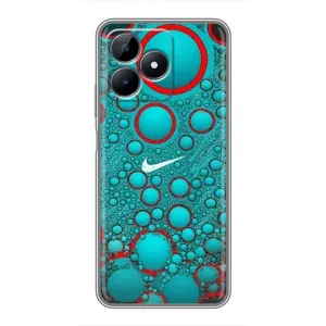 Силиконовый Чехол на Realme C51 с картинкой Nike (Найк зеленый)