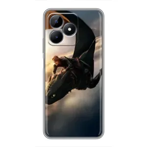 Чехол дракон Беззубик для Realme C51 (Полет Беззубика)