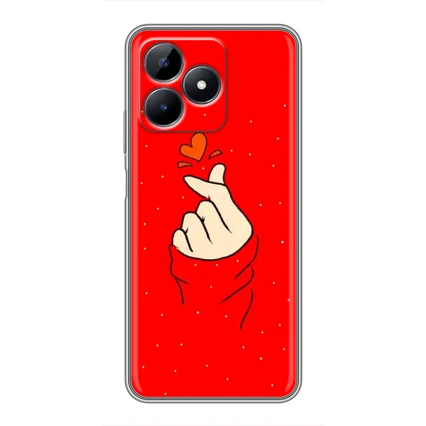 Чехол с рисунком «Сердце на красном» для Realme C51 Чехол с рисунком «Сердце на красном» для Realme C51