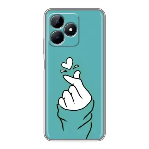 Чохол (Знак сердечка) для Realme C51 (Сердечко на бірюзовому)