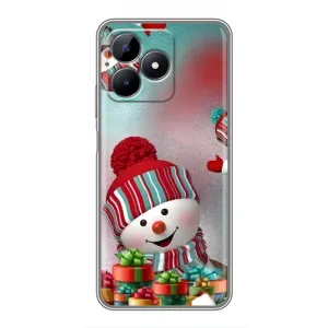 Чехлы на Новый Год Realme C51 (Снеговик в шапке)
