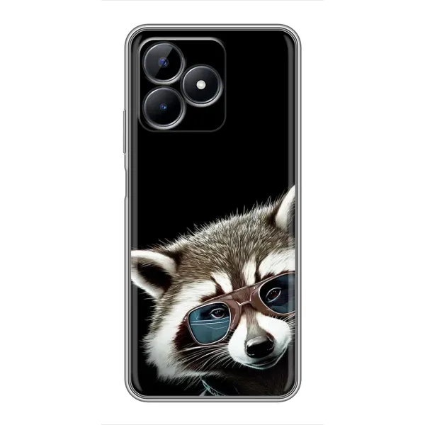 Чехол с рисунком «Стильный Енот» для Realme C51 Чехол с рисунком «Стильный Енот» для Realme C51