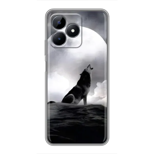 Чехол с рисунком «Волк и луна» для Realme C51 Чехол с рисунком «Волк и луна» для Realme C51