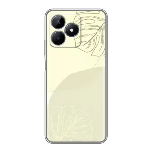 Чехол цветочный дизайн для Realme C51 (Зелёный фон)