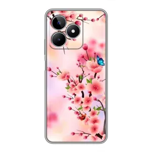 Чехол с принтом САКУРЫ на Realme C53 (Бабочки на сакуре)